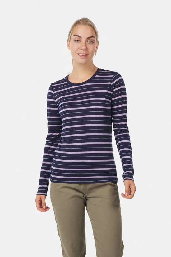 Icebreaker Wave Stripe Longsleeve Top Dames